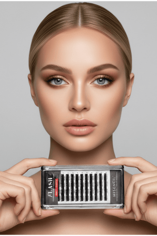 FLASH très épais 0.20 16 C mis en avant par une cosméticienne pour professionnels de la beauté avec des cils.