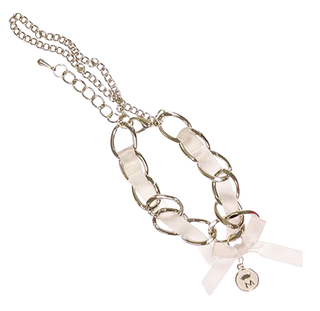 Bracelets argentés avec ruban blanc Misencil.