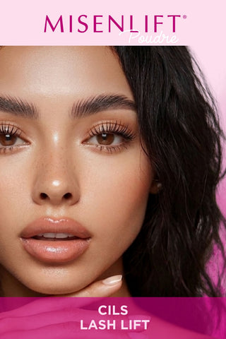 Misenlift Poudre Cils, protocole professionnel de lash lift coréen pour cils recourbés.