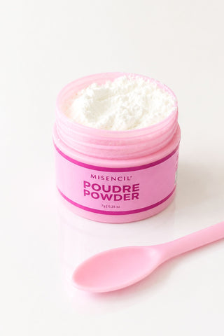 Poudre Misenlift pour lash lift coréen professionnel avec cuillère silicone rose.
