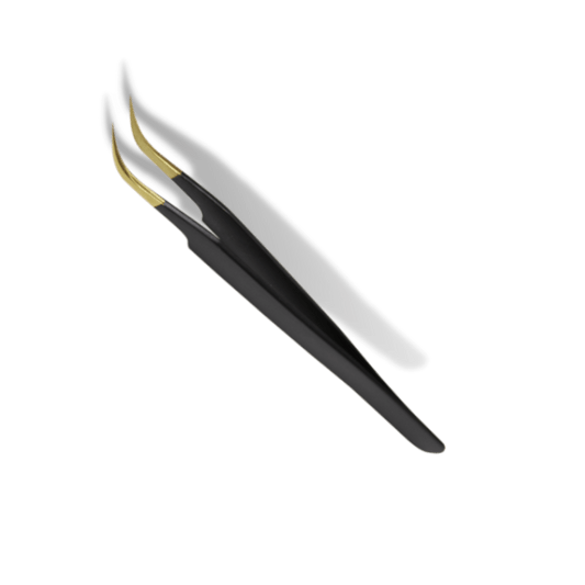 Ultra Curved Tweezers Black and Gold